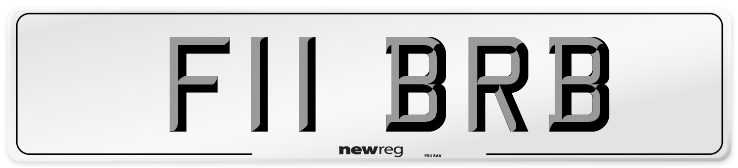 F11 BRB Number Plate from New Reg